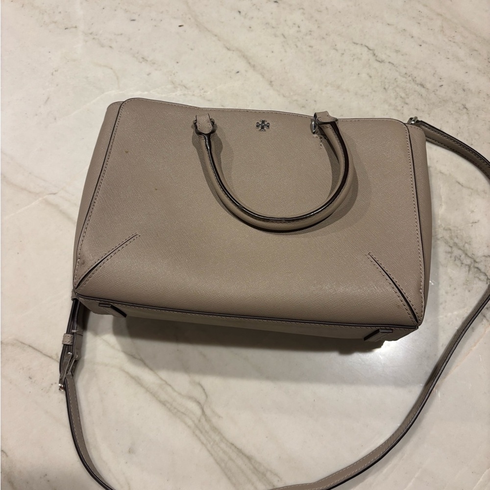 Tory Burch Beige Leather Satchel